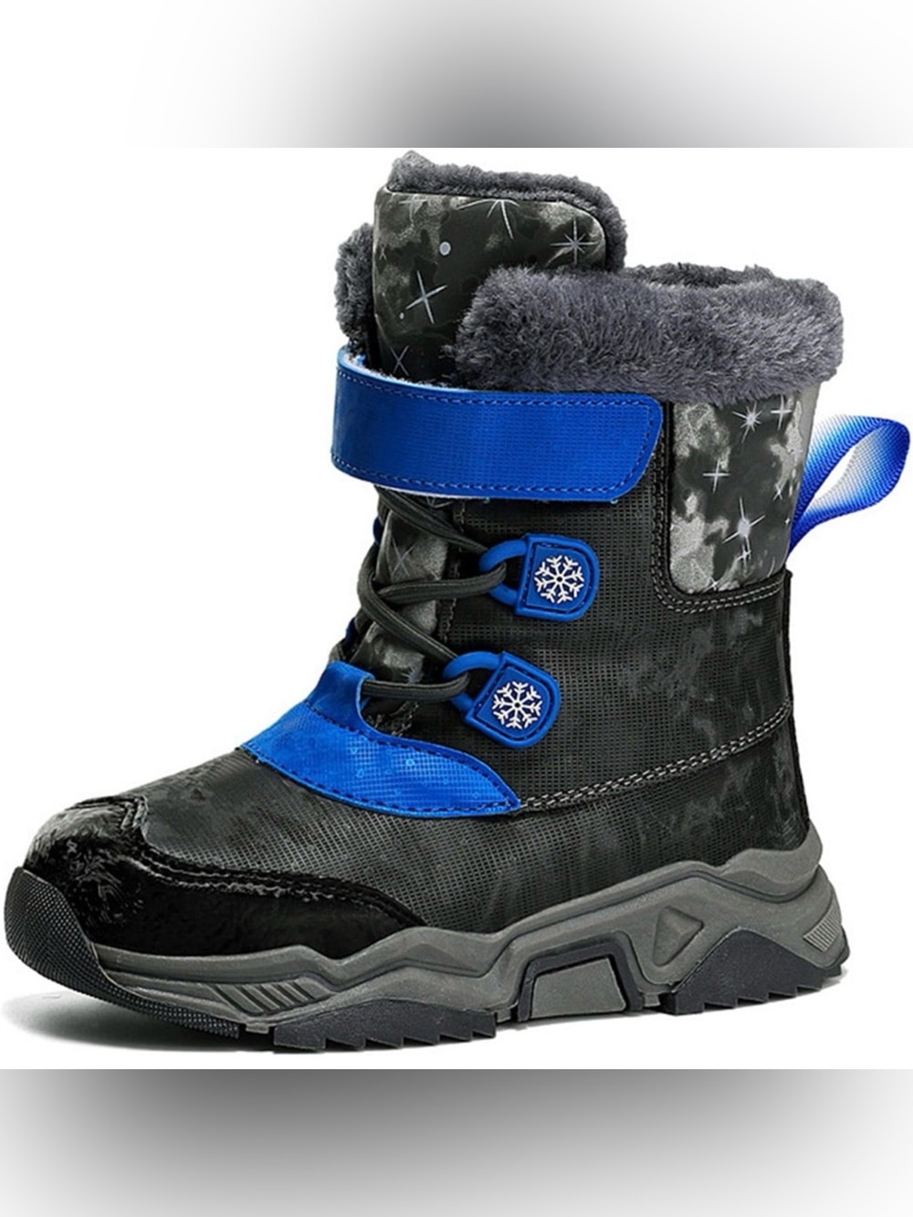 Kids Winter Snow Boot in Black and Blue